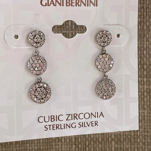 Giani Bernini Women Earrings Sterling Silver Jewelry Cubic Zirconia Earrings $90 - Picture 2 of 11